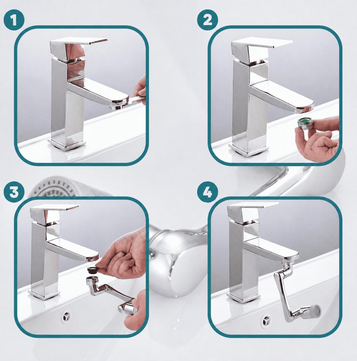 AQUASPIN® 1080°| Drehbarer Wasserhahn-Aufsatz