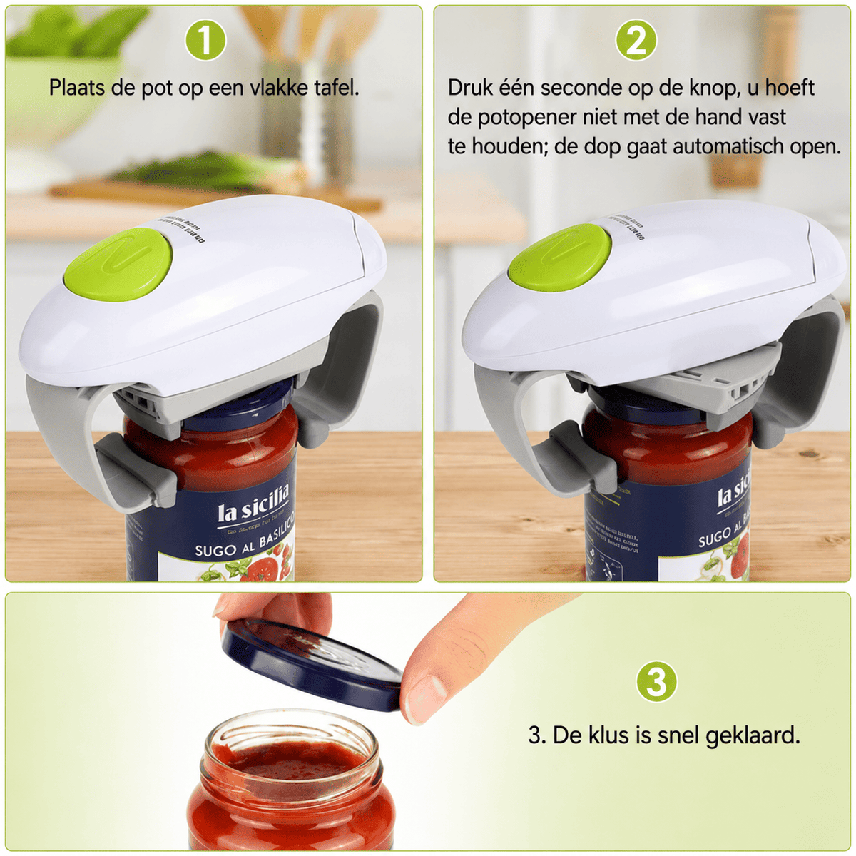 EasyTwist™ | Öffne jeden Deckel in Sekunden, ohne Anstrengung.