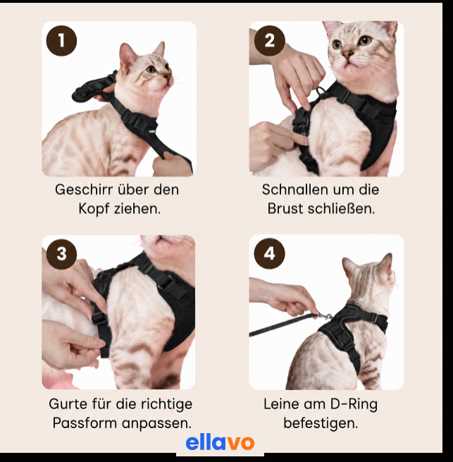 Walker Pro® | Atmungsaktives und verstellbares Katzengeschirr mit Leine.