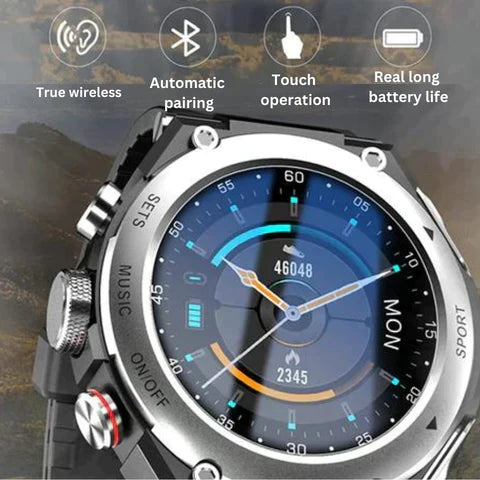 HealthGuard™ | Pro-Smartwatch inklusive Ohrhörer! (für Apple und Android)